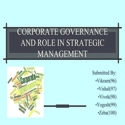 corporate governance and role in strategic management