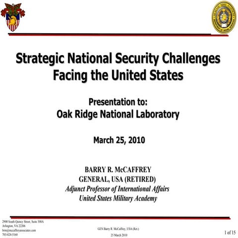 Strategic National Security Challenges