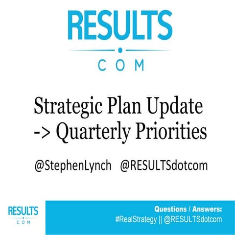 Strategic plan   quarterly priorities workshop December 2014
