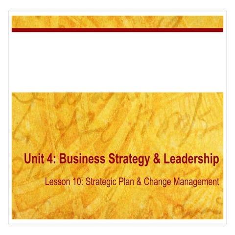 Strategic Plan & Change Management