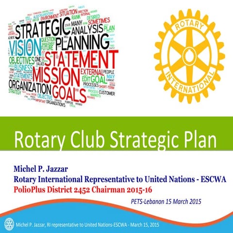 Strategic Planning for Rotary Club - 2015