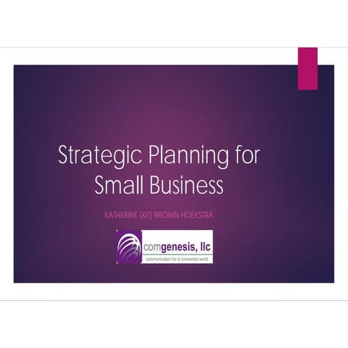Strategic planning for small business | PDF