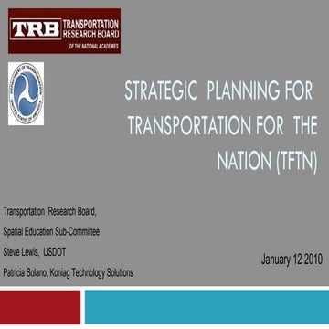 Strategic planning  for tftn trb jan  12 2010
