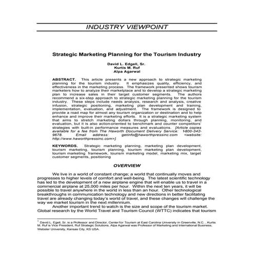 Strategic planningforthetourismindustry