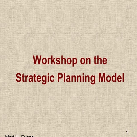 Strategic planning model