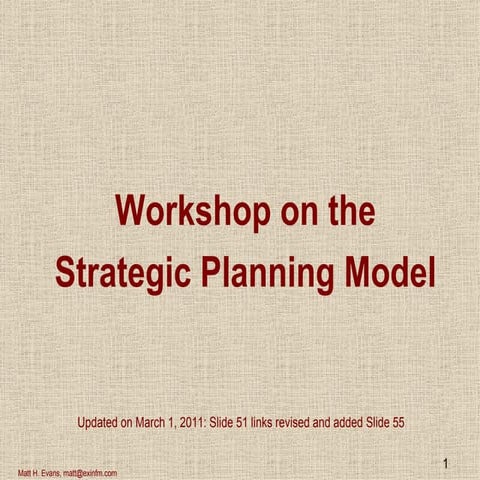 Strategic planning model