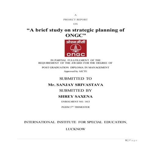 Strategic planning of ongc...
