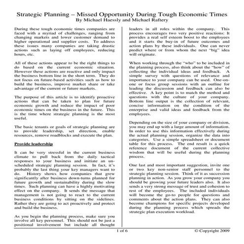Strategic Planning Paper 7 2009