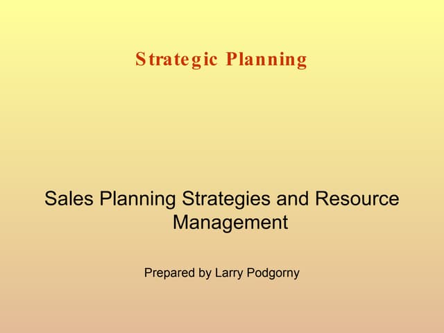 Strategic Planning PowerPoint Prese...