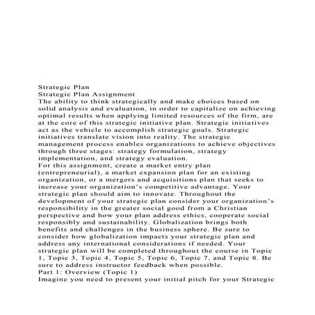 Strategic PlanStrategic Plan AssignmentThe ability.docx