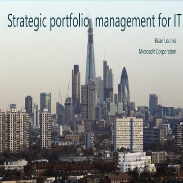 Strategic Portfolio Management for IT