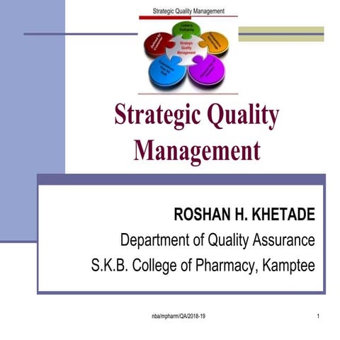 Strategic quality management 