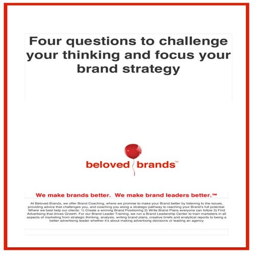 Four Strategic questions