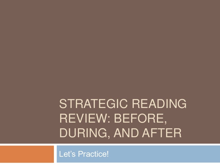 Strategic Reading Review