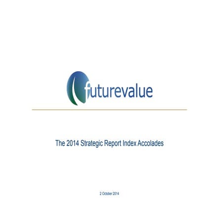 Evolution of the annual report: Strategic Report Accolades