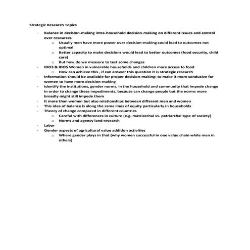 Strategic research ds gender workshop may 27