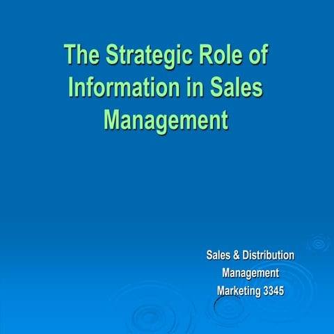 Strategic role of information