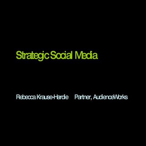 Strategic Social Media