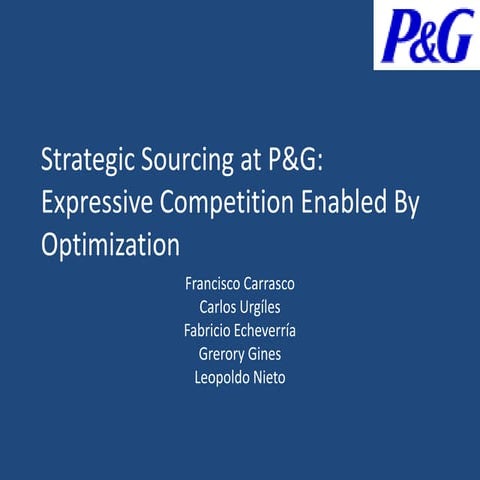 Strategic Sourcing At P&G   Julio 2009