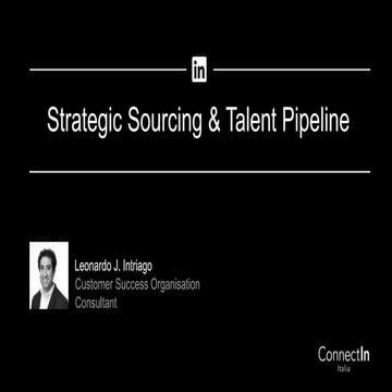 Strategic Sourcing & Talent Pipeline - ConnectIn Milano