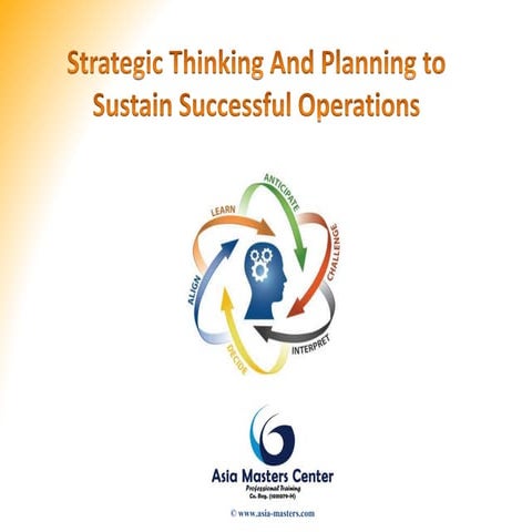 Strategic Thinking and Planning to Sustain Successful Operations | PPTX