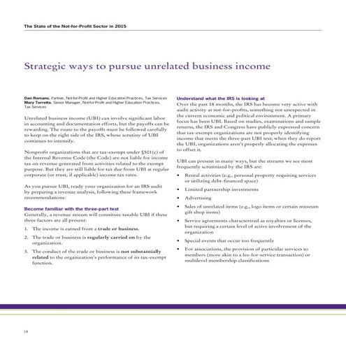 Strategic ways to pursue unrelated business income