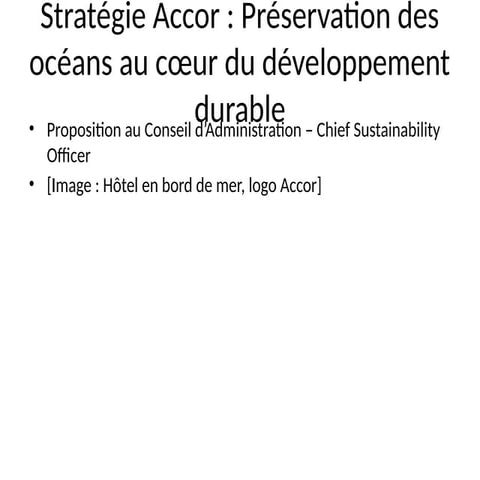 strategie_accor_ocean pour un monde plus durable | PPTX