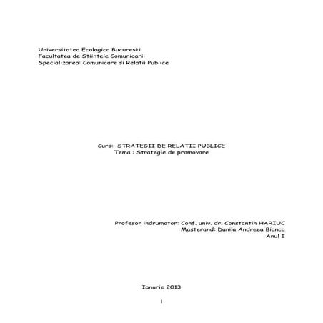 Strategie de promovare