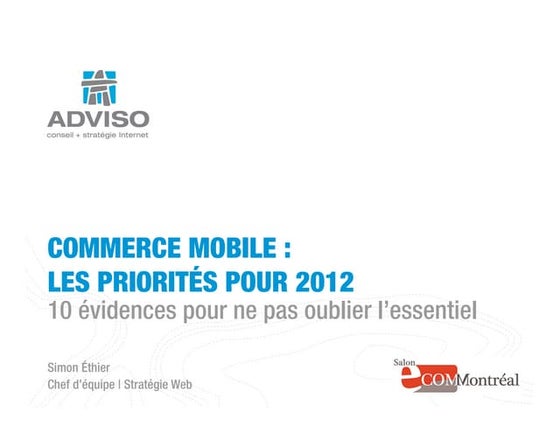 Commerce mobile: les priorités pour 2012