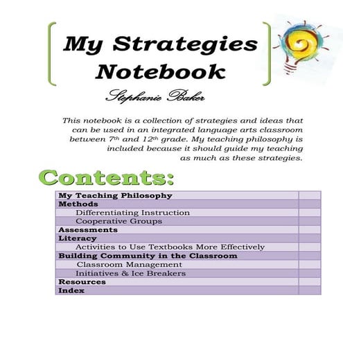 Strategies Notebook