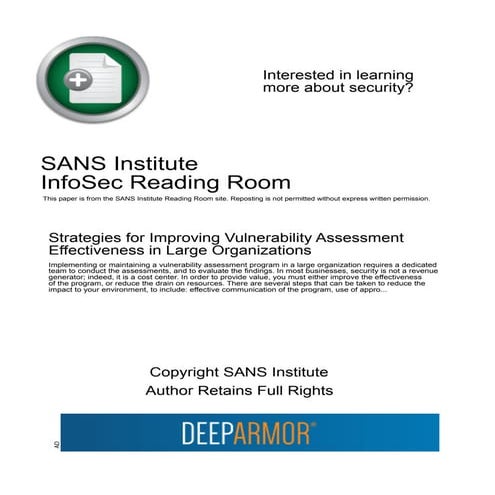 Strategies improving-vulnerability-assessment-effectiveness-large-organizatio...
