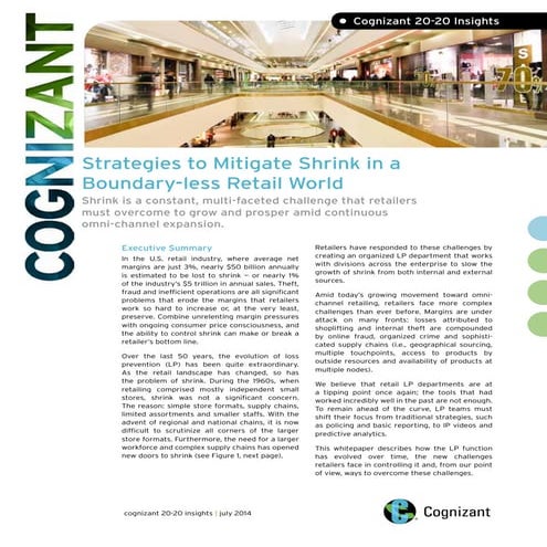 Strategies to Mitigate Shrink in a Boundary-less Retail World