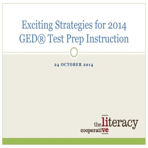 Exciting Strategies for GED Test Preparation Instruction
