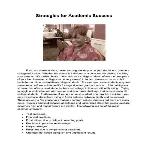 Strategies for academic success