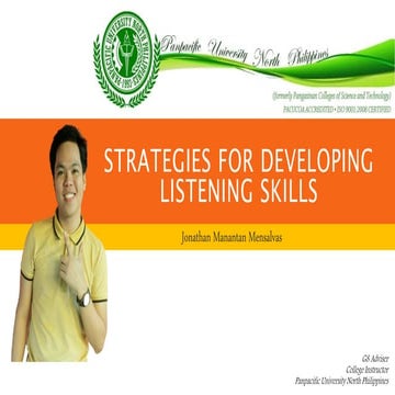 Strategies for developing listening skills