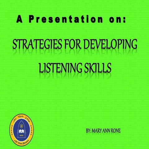 Strategies for developing listening skills