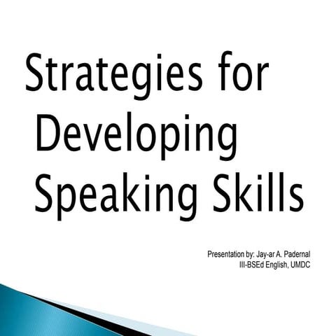Strategies for Developing Speaking Skills in English