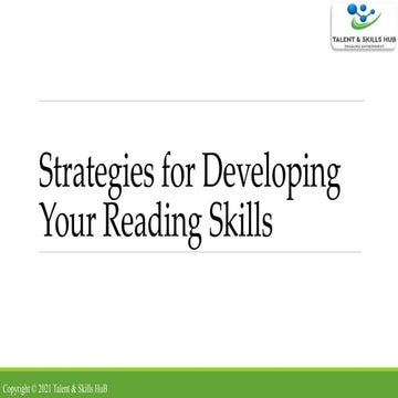 Strategies for Developing Your Reading Skills