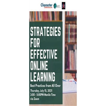 Strategies for Effective Online Learning (July 15)