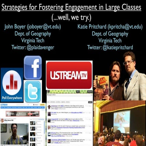 Strategies for fostering engagement in large classes