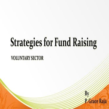 Strategies for fund raising by Grace Raja