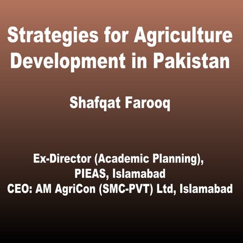 Strategies for increasing agriculture production