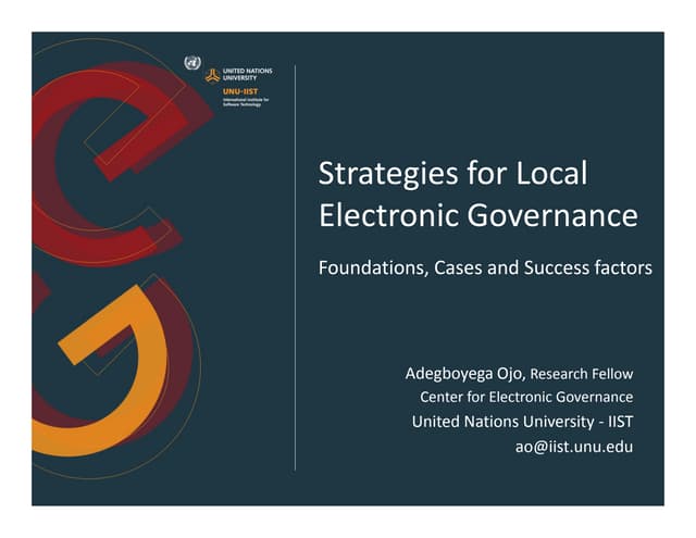 Strategies for Local Electronic Governance 