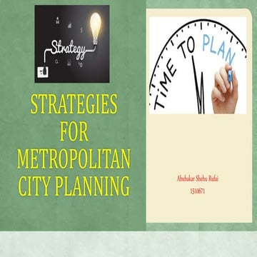 Strategies for metropolitan planning