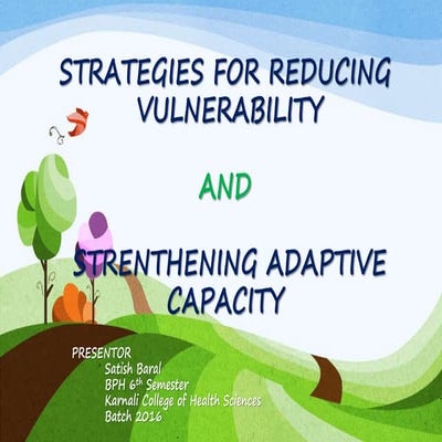 Strategies for reducing vulnerability and strengthening adaptive capacity