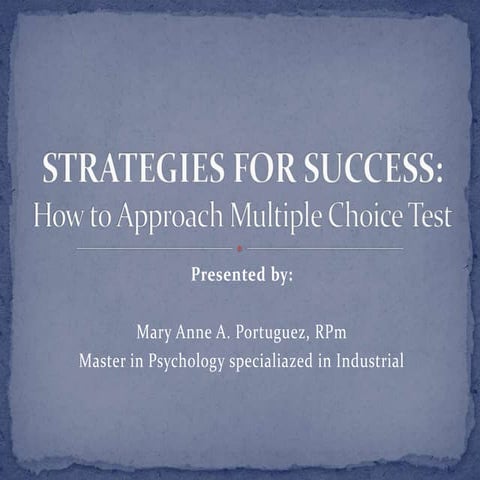 Strategies For Success: How to Approach Multiple-Choice Test
