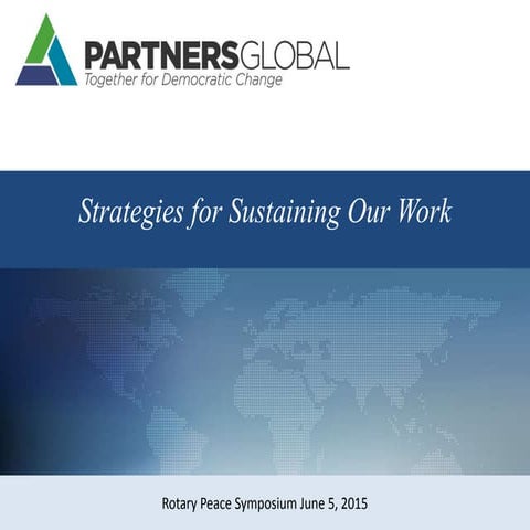 Strategies for Sustaining Our Work as Peacemakers