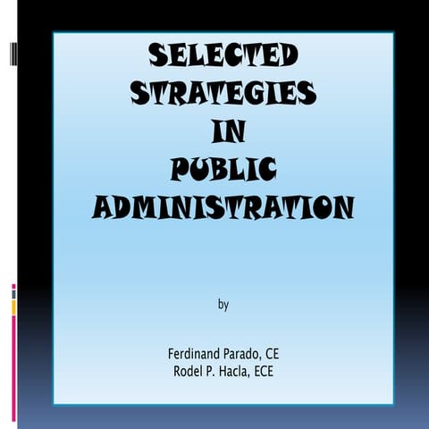 Strategies in Public Administration