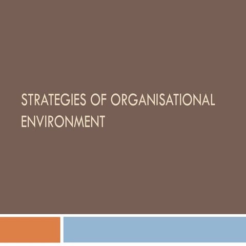 Strategies of organisational environment