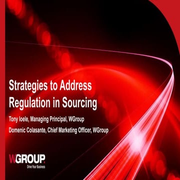Strategies to Address Regulation in Sourcing